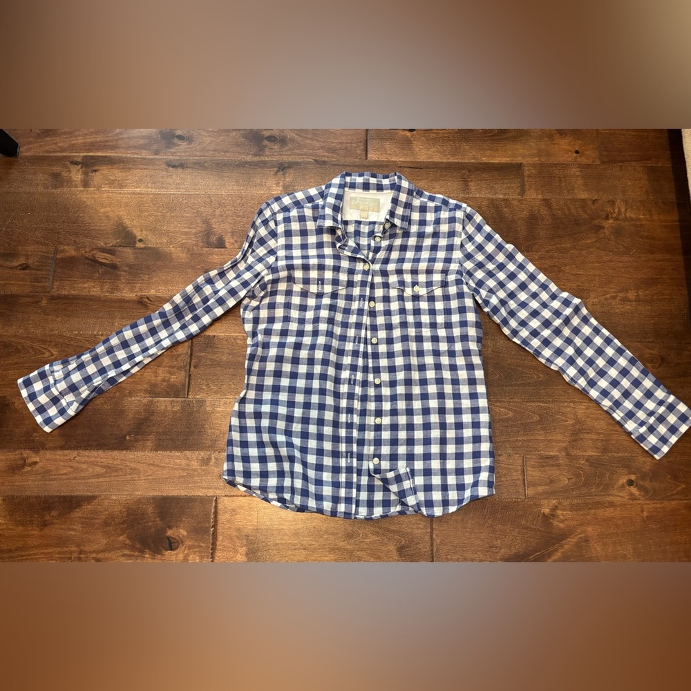 Blue and White Checkered Women’s Shirt